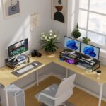 gianotter Desk Organizers and Accessories, 2-Tier Metal Monitor Stand Riser, Desk Organizer for Monitor, Office Desk Storage Organizer for Office Supplies (Black) - Image 8