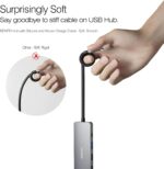 BENFEI USB C Hub 5-in-1 with 4K HDMI(Certified), 100W Power Delivery, 3 USB-A, Silicone Cable, Aluminum Case Compatible with MacBook Pro/Air, iPad Pro, iMac, iPhone 15 Pro/Pro Max, XPS, Thinkpad - Image 3