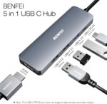 BENFEI USB C Hub 5-in-1 with 4K HDMI(Certified), 100W Power Delivery, 3 USB-A, Silicone Cable, Aluminum Case Compatible with MacBook Pro/Air, iPad Pro, iMac, iPhone 15 Pro/Pro Max, XPS, Thinkpad - Image 4