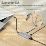 BENFEI USB C Hub 5-in-1 with 4K HDMI(Certified), 100W Power Delivery, 3 USB-A, Silicone Cable, Aluminum Case Compatible with MacBook Pro/Air, iPad Pro, iMac, iPhone 15 Pro/Pro Max, XPS, Thinkpad - Image 7