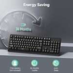 TECKNET Wireless Keyboard, 2.4G Silent Full-Size USB Keyboard with Number Pad, Ergonomic Keys & Foldable Feet, Compatible with Laptop, PC, Desktop, Surface, Windows 11/10/8/7 – QWERTY US Layout, Black - Image 3