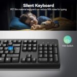 TECKNET Wireless Keyboard, 2.4G Silent Full-Size USB Keyboard with Number Pad, Ergonomic Keys & Foldable Feet, Compatible with Laptop, PC, Desktop, Surface, Windows 11/10/8/7 – QWERTY US Layout, Black - Image 5