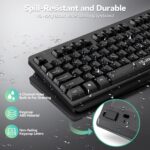 TECKNET Wireless Keyboard, 2.4G Silent Full-Size USB Keyboard with Number Pad, Ergonomic Keys & Foldable Feet, Compatible with Laptop, PC, Desktop, Surface, Windows 11/10/8/7 – QWERTY US Layout, Black - Image 7