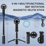 Opticnock 4-in-1 Magnetic Selfie Stick for iPhone/Android - 360° Rotatable, Extendable with Wireless Remote | Pocket Size | Includes Phone Ring (1PC) - Image 3