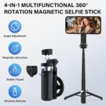 Opticnock 4-in-1 Magnetic Selfie Stick for iPhone/Android - 360° Rotatable, Extendable with Wireless Remote | Pocket Size | Includes Phone Ring (1PC) - Image 5