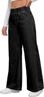 Women's Wide Leg Jeans Low Rise Baggy Loose Casual Black Denim Pants Boyfriend Jeans - Image 6