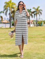 HOTOUCH Womens Summer Dress Casual Midi Short Sleeve Shirt Button Down Loose Beach Dress with Pockets - Image 5