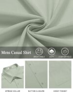 COOFANDY Mens Casual Linen Shirt Short Sleeve Button Down Shirt Summer Beach Shirts with Pocket - Image 6