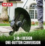 MZK 20V 12'' Cordless String Trimmer, Grass Trimmer&Edger with 8 Replacement Spools, Battery Powered Weed Trimmer with Auto Line Feed for Garden, Lawn(2 * 2AH Battery and Charger Included),ST12D07 - Image 4