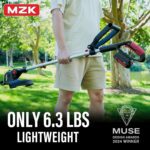 MZK 20V 12'' Cordless String Trimmer, Grass Trimmer&Edger with 8 Replacement Spools, Battery Powered Weed Trimmer with Auto Line Feed for Garden, Lawn(2 * 2AH Battery and Charger Included),ST12D07 - Image 6