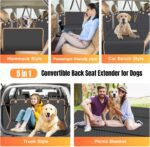 Dog Car Seat Cover for Back Seat, Dog Car Bed Cover with Hard Bottom, Backseat Extender Hammock for Mid-Sized Truck/SUV 8 Panels - Black - Image 6