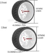 RC Wheels and Tires On Road Tire Tyre for 1/7 Felony 6S BLX,17mm Hex Plastic Wheels RC Truck Tires Highway Tire On Road Tyre,4pcs,White - Image 4