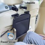 2 in 1 Car Steering Wheel Tray/Back Seat Headrest Tray for Eating Food Drink and Writing Laptop Work, Black Car Desk - Image 4