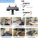 2 in 1 Car Steering Wheel Tray/Back Seat Headrest Tray for Eating Food Drink and Writing Laptop Work, Black Car Desk - Image 6