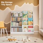 Tatub 6 Tier Kids Wooden Bookshelf and Toy Storage, Children Toy Organizer with Book Shelves, Toddler BookRack Baby Bookcase for Nursery, Playroom and Classroom, White - Image 7