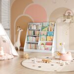 Tatub 6 Tier Kids Wooden Bookshelf and Toy Storage, Children Toy Organizer with Book Shelves, Toddler BookRack Baby Bookcase for Nursery, Playroom and Classroom, White - Image 8