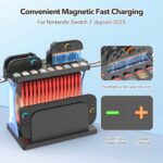 Firven Games Organizer Station with Controller Charger, Charging Dock for Nintendo Switch 2, Display Rack Holder for Switch 2 Dock, Game Cases & Pro Controllers, Accessories Stand with RGB Lighting - Image 5