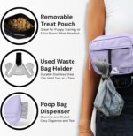 Pup Culture Cross Body Dog Training Treat Pouch | Removable Pouch With Built-in Poop Bag Dispenser & Used Bag Holder | Stylish Puppy Training Accessory - Lavender - Image 5