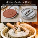 E-far Stoneware Dinnerware Sets for 4, 12 Pieces Reactive Glaze Plates and Bowls Sets, Elegant Dishes with Rustic Terracotta Base, Dishwasher & Microwave Safe, Scratch Resistant, Glacier White - Image 5