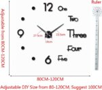 FASHION in THE CITY Large 3D Frameless Wall Clock Stickers DIY Wall Decoration for Living Room Bedroom Office (Coffee) - Image 3