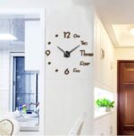 FASHION in THE CITY Large 3D Frameless Wall Clock Stickers DIY Wall Decoration for Living Room Bedroom Office (Coffee) - Image 9