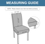 Genina 100% Waterproof Chair Covers for Dining Room Set of 6, Large Dining Room Chair Covers Protectors Stretch Kitchen Parson Chair Slipcovers for Home, Restaurant (Large, Leaves-Warm Gray) - Image 4
