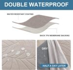 Genina 100% Waterproof Chair Covers for Dining Room Set of 6, Large Dining Room Chair Covers Protectors Stretch Kitchen Parson Chair Slipcovers for Home, Restaurant (Large, Leaves-Warm Gray) - Image 5