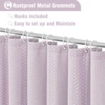 Purple Boho Fabric Cloth Shower Curtain, Lavender Farmhouse Shower Curtains for Chic Elegant Neutral Bathroom Decor, Bohemian Cute Shower Curtain with Shabby Geometric Texture, 72 x 72 - Image 5