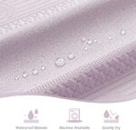 Purple Boho Fabric Cloth Shower Curtain, Lavender Farmhouse Shower Curtains for Chic Elegant Neutral Bathroom Decor, Bohemian Cute Shower Curtain with Shabby Geometric Texture, 72 x 72 - Image 6