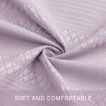Purple Boho Fabric Cloth Shower Curtain, Lavender Farmhouse Shower Curtains for Chic Elegant Neutral Bathroom Decor, Bohemian Cute Shower Curtain with Shabby Geometric Texture, 72 x 72 - Image 7