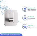 Silver Hooks for Hanging Heavy Duty, Adhesive Hooks for Shower, Bathroom, Kitchen, Robe, Towel, Coat, Waterproof & Rustproof Hook for Walls No Damage, Stainless Steel Sticky Hook - 6 Pack - Image 3