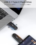 Aiibe 128GB USB C Flash Drive Type C USB 3.1 Flash Drive USB Drive 128GB Thumb Drive USB-C Memory Stick for Smartphone Laptop Tablet iPhone 15 (1 Pack Black) - Image 3