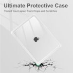 MOSISO Compatible with MacBook Air 13 inch Case 2022-2018 Release A2337 M1 A2179 A1932, Anti-Cracking Heavy Duty Plastic Hard Shell Case with TPU Bumper&Keyboard Cover&Screen Film, Transparent - Image 4