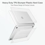 MOSISO Compatible with MacBook Air 13 inch Case 2022-2018 Release A2337 M1 A2179 A1932, Anti-Cracking Heavy Duty Plastic Hard Shell Case with TPU Bumper&Keyboard Cover&Screen Film, Transparent - Image 6