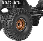 RC 1.9in Beadlock Wheels and Tires for 1/10 TRX4,Axia1 SCX10 II 90046 SCX10 III,D90 RC Crawler Car,Alloy 1.9in rc Beadlock Rims,Soft Rubber 1.9in rc Beadlock Tires,4pcs,Bronze - Image 5