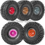 RC 1.9in Beadlock Wheels and Tires for 1/10 TRX4,Axia1 SCX10 II 90046 SCX10 III,D90 RC Crawler Car,Alloy 1.9in rc Beadlock Rims,Soft Rubber 1.9in rc Beadlock Tires,4pcs,Bronze - Image 8