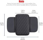 ESKONKE [Upgraded] Car Center Console Cover with 2 Storage Bags - Premium Nappa Leather Armrest Cover, Scratch & Wear Resistant, Waterproof Car Interior Accessories (Classic - Black) - Image 3