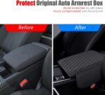 ESKONKE [Upgraded] Car Center Console Cover with 2 Storage Bags - Premium Nappa Leather Armrest Cover, Scratch & Wear Resistant, Waterproof Car Interior Accessories (Classic - Black) - Image 4