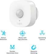 TP-Link Tapo Motion Sensor, Requires Tapo Hub, Long Battery Life w/Sub-1G Low-Power Wireless Protocol, Wide Range Detection, Adjustable Sensitivity, Real-Time Notification, Smart Action, Tapo T100 - Image 3