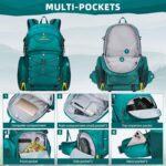 Maelstrom Hiking Backpack,40L Waterproof Camping Backpack,Men Women Packable Hiking Daypack with Rain Cover,Lightweight Travel Backpack-Green - Image 5