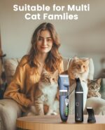oneisall Cat Clippers and Paw Trimmer 3 in 1 Cat Grooming Kit,Cat Clippers for Matted Hair,Cordless Kitty Shaver for Matted Long Hair,2 Speed Pet Clippers - Image 8