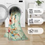 DUKINO 2x3 Rugs for Entryway, Floral Indoor Washable Front Door Mat, Non Slip Boho Small Carpet, Soft Low Pile Throw Rug for Entrance, Bedroom, Kitchen, Laundry, Bathroom, Green - Image 8