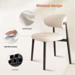 White Dining Chairs Set of 2,Modern and Stylish PU - Leather Upholstered Dining Table and Chairs, Carbon Steel Material - Image 4