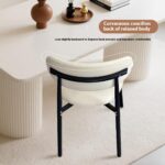 White Dining Chairs Set of 2,Modern and Stylish PU - Leather Upholstered Dining Table and Chairs, Carbon Steel Material - Image 7