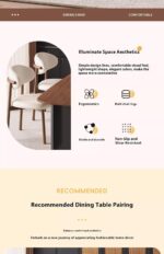 White Dining Chairs Set of 2,Modern and Stylish PU - Leather Upholstered Dining Table and Chairs, Carbon Steel Material - Image 9
