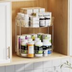 LAMU 12inch 2 Tier Lazy Susan Turntable Organizer Rotating Spice Rack Organization for Cabinet, Kitchen, Pantry, Countertop, Bathroom, Vanity, Medicine Cabinet Organizer, Clear - Image 5