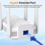 2025 AC2100 WiFi Extender - WiFi Extender Signal Booster with Gigabit Ethernet Port, WiFi Booster Dual-Band(5.8G&2.4G) Coverage to 12888 sp.ft, Faster Speed, Compatible with Multiple Devices - Image 6