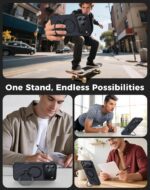 Designed for iPhone 17 Pro Case with 360° Magnetic Stand, Carbon Fiber Phone Case [Compatible with Magsafe] [15FT Military Protection] with Stand Ring 6.3'', Black - Image 7