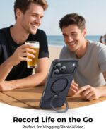 Designed for iPhone 17 Pro Case with 360° Magnetic Stand, Carbon Fiber Phone Case [Compatible with Magsafe] [15FT Military Protection] with Stand Ring 6.3'', Black - Image 10