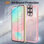 Ezanmull for Samsung Galaxy S24 FE Case Magnetic Shockproof, [Fit for MagSafe] [Glass Screen Protector + Camera Lens Protector] Translucent Anti-Fingerprint Case for Samsung Galaxy S24 FE (Pink) - Image 6